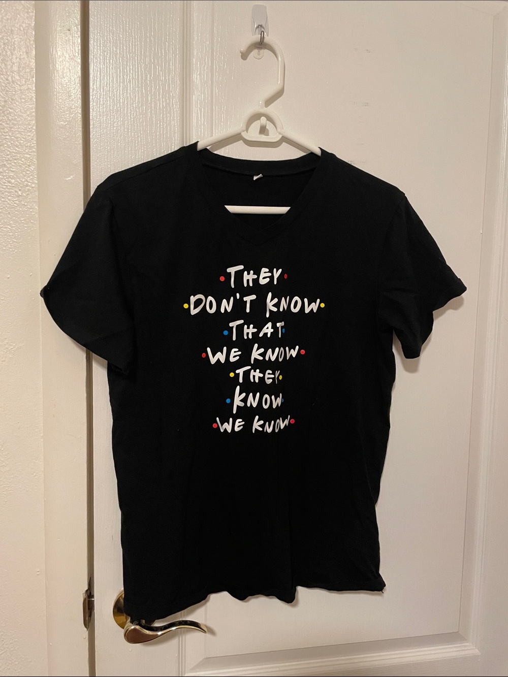 Friends Black Graphic Tee with Multicolor Print